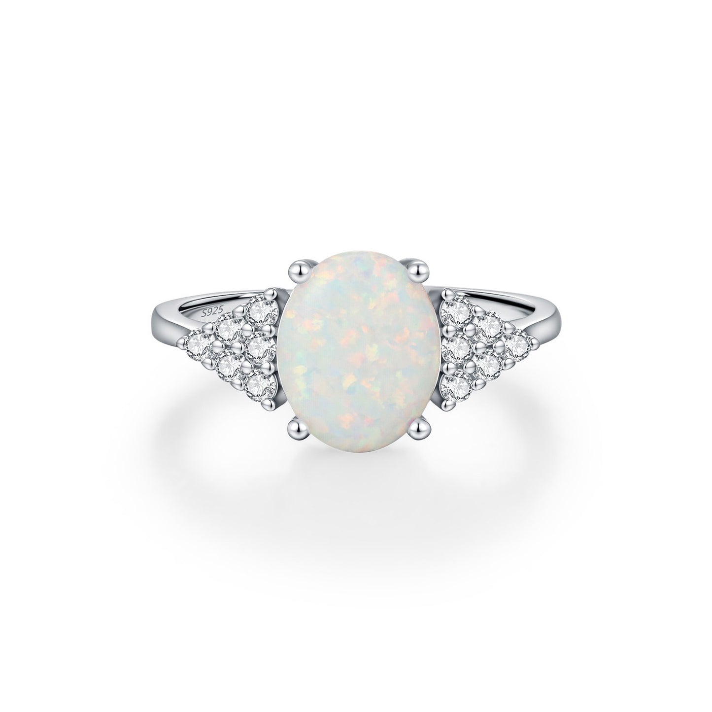 OliyaDesign S925 Sterling Silver French Opal Ring