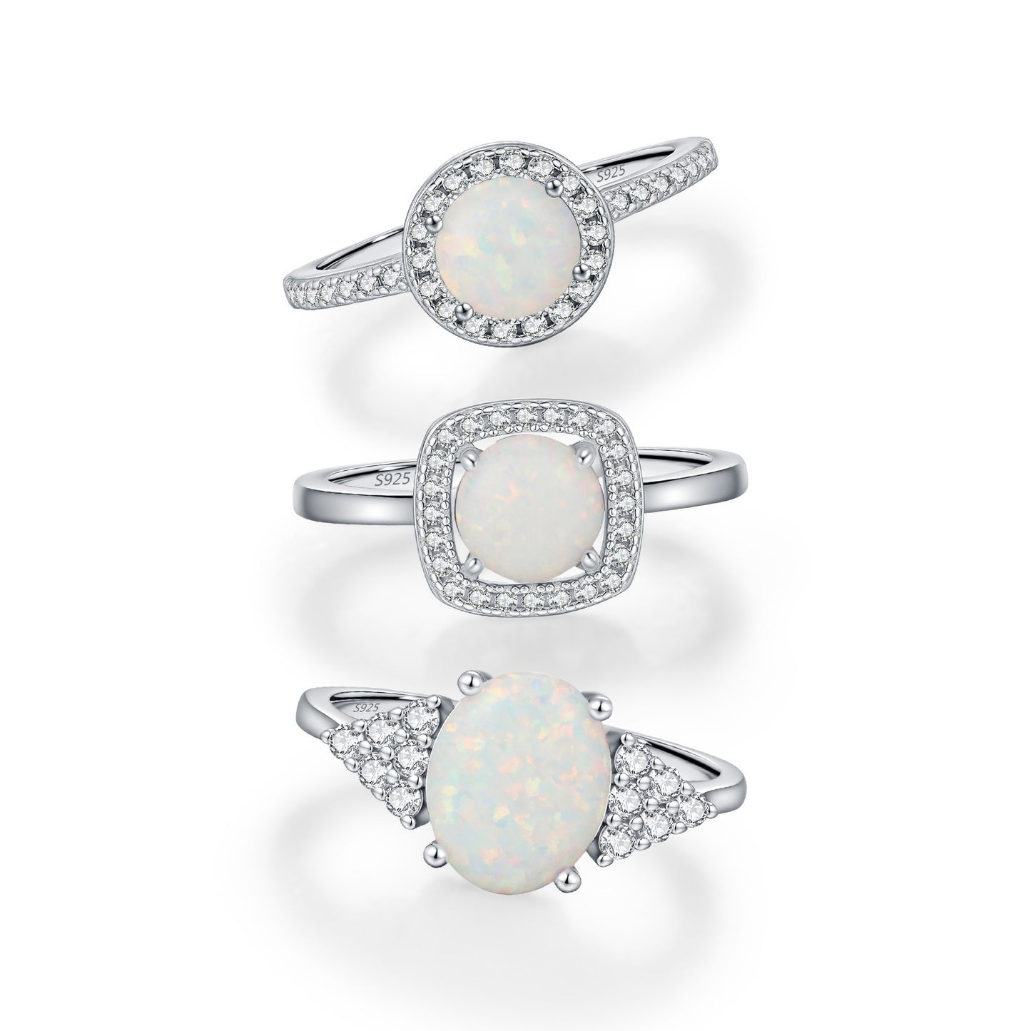 OliyaDesign S925 Sterling Silver French Opal Ring