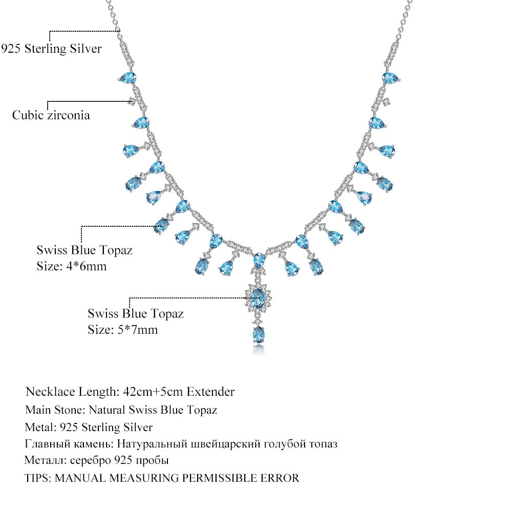 OliyaDesign Luxury Banquet S925 Silver Necklace Inlaid With Dzi Beads