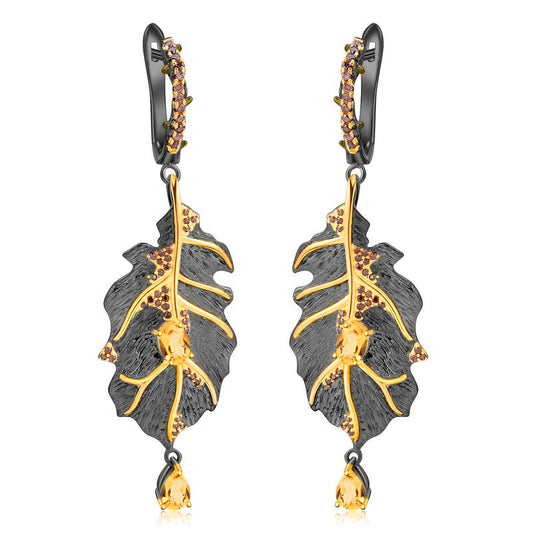 OliyaDesign Georgia'S Unique Design 925 Sterling Silver Natural Gemstone Earrings