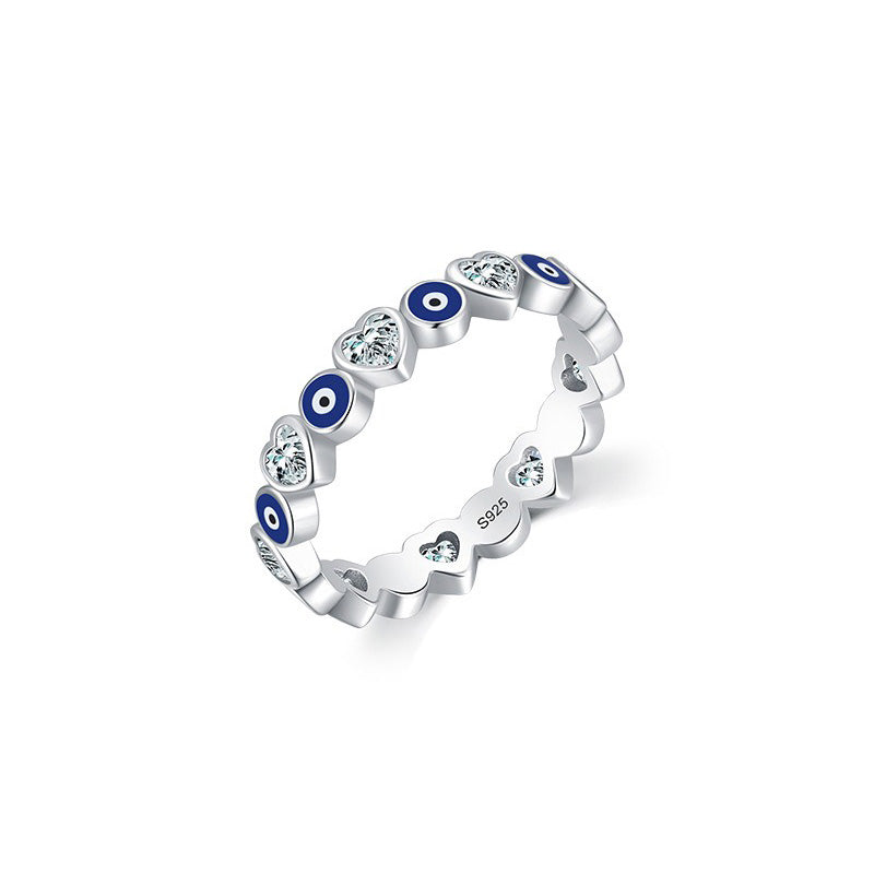 OliyaDesign S925 Sterling Silver Evil Eye Ring