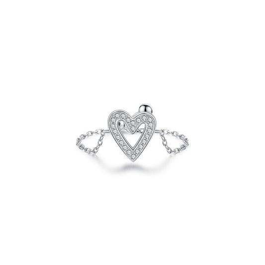 OliyaDesign S925 Sterling Silver Zircon Adjustable Ring