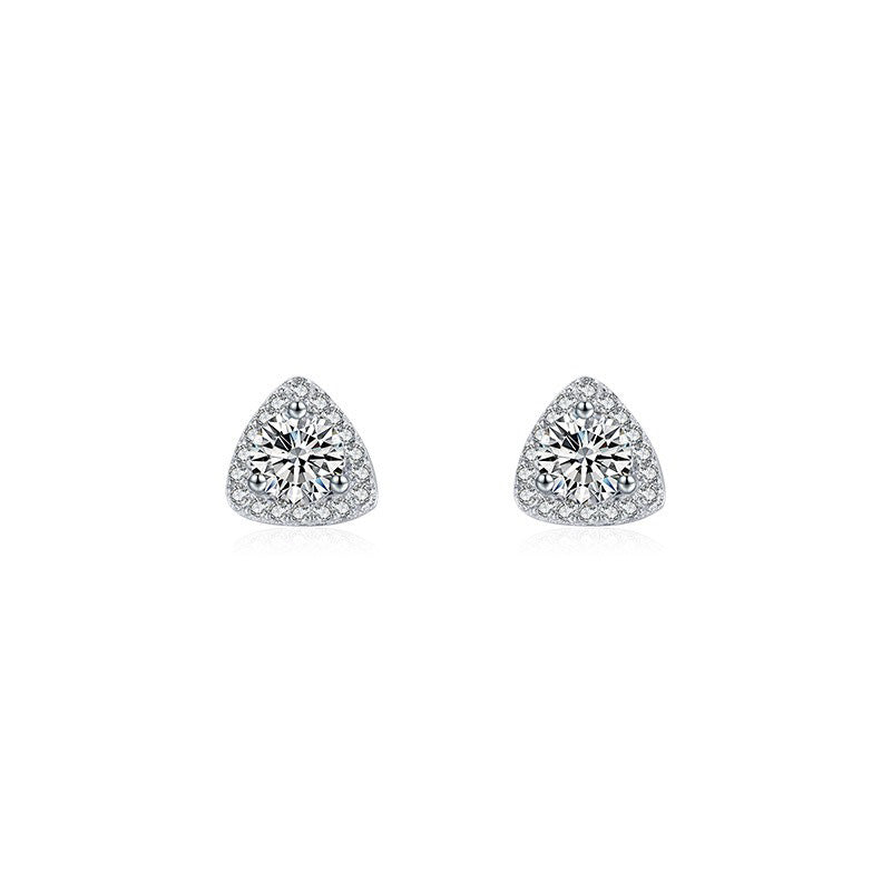 OliyaDesign High-End Stud Earrings With Full Diamond-Encrusted Heart Design.