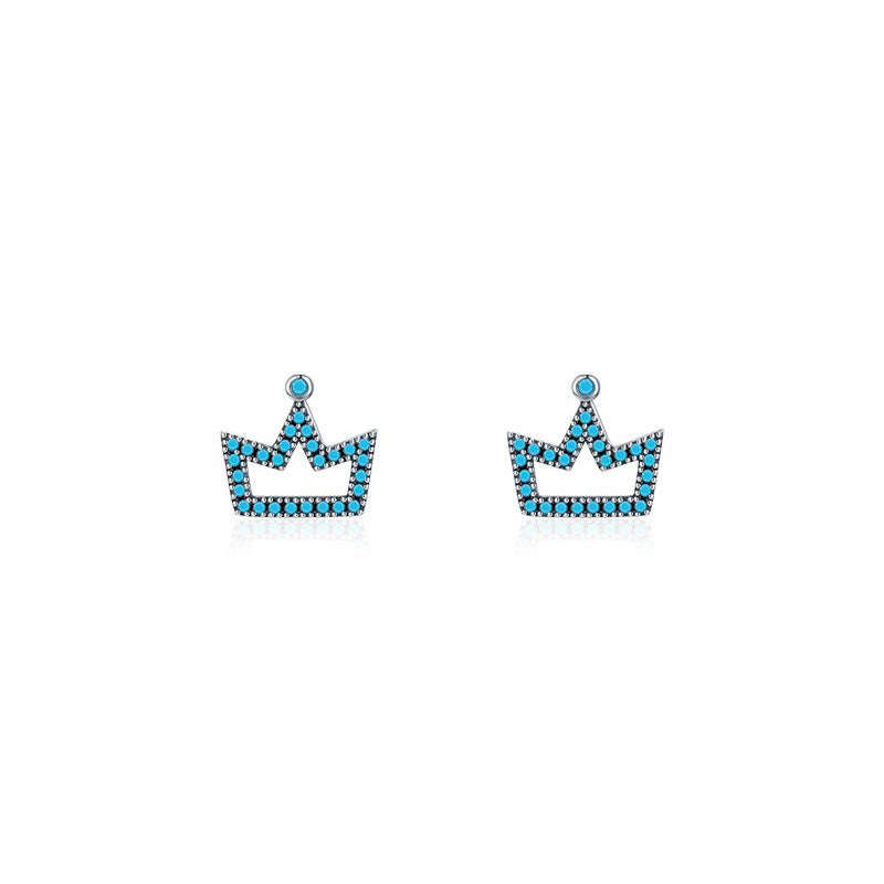 OliyaDesign S925 Sterling Silver High-End Turquoise Stud Earrings