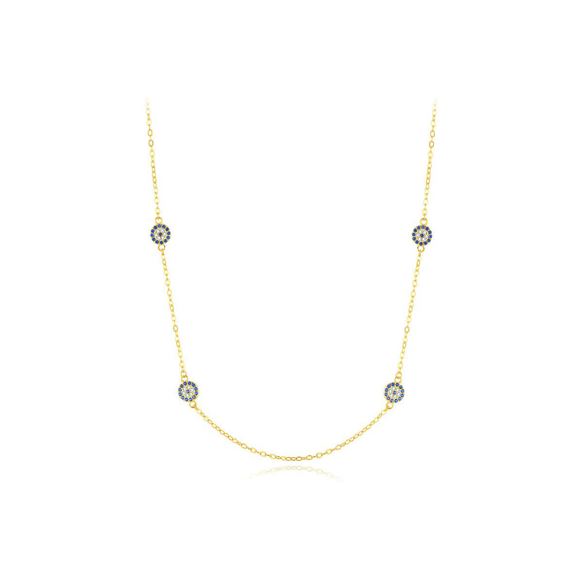 OliyaDesign S925 Sterling Silver Evil Eye Clavicle Necklace