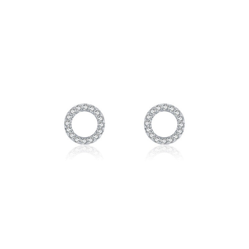 OliyaDesign High-End Stud Earrings With Full Diamond-Encrusted Heart Design.