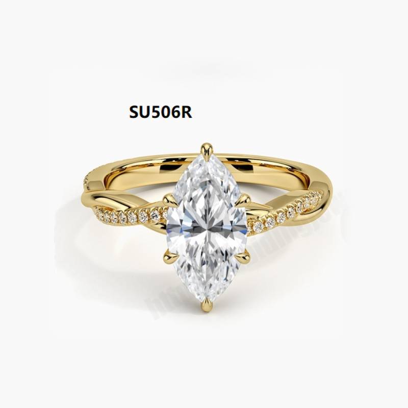 OliyaDesign Popular European And American Style S925 Sterling Silver Wedding Ring With Moissanite