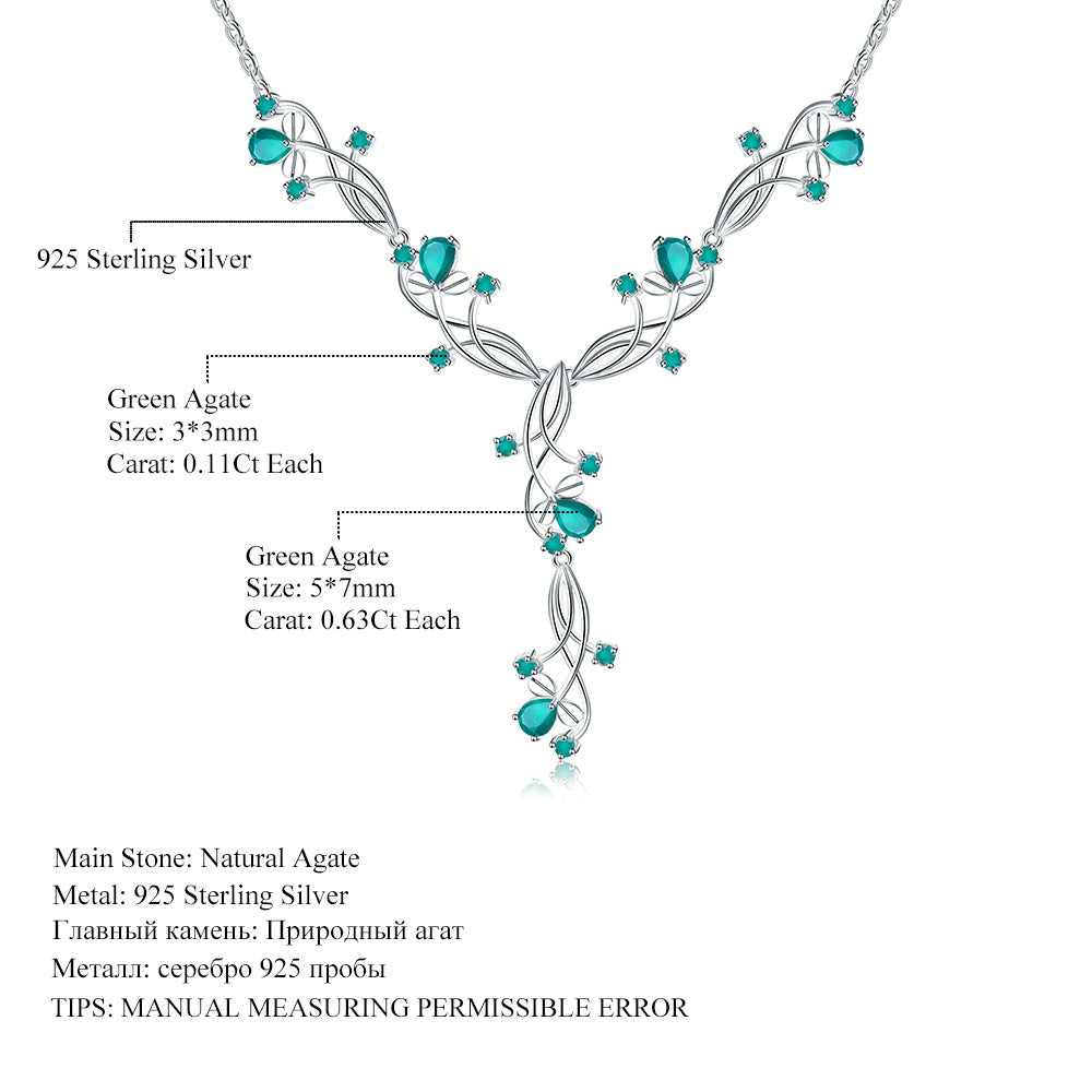 OliyaDesign A 925 Sterling Silver Necklace Inlaid With Natural Amethyst, Perfect For An Elegant Evening Wear.