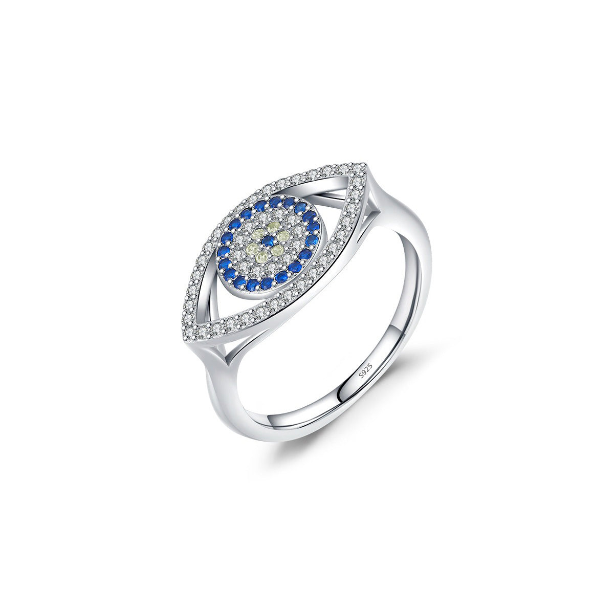 OliyaDesign S925 Sterling Silver Evil Eye Ring