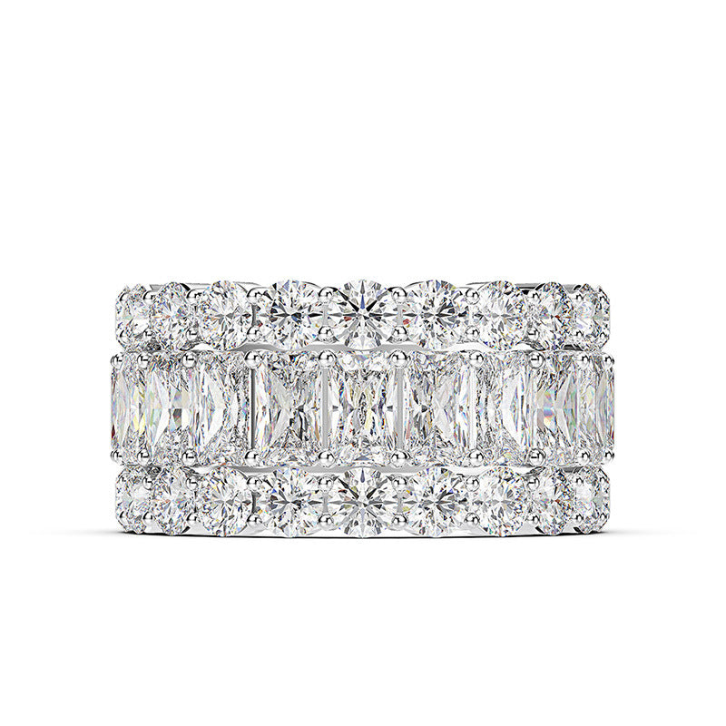 OliyaDesign High-End Rectangular 3*5 Exquisite S925 Silver High-Carbon Diamond Ring