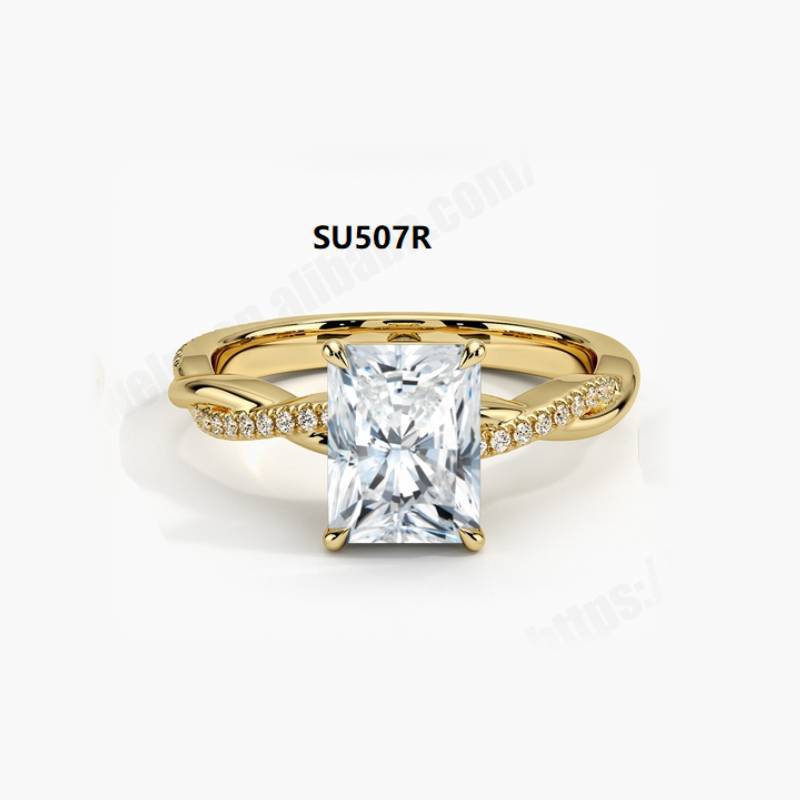 OliyaDesign Popular European And American Style S925 Sterling Silver Wedding Ring With Moissanite