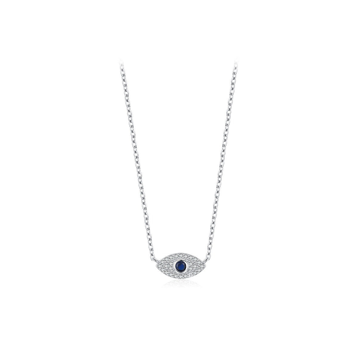OliyaDesign S925 Sterling Silver Evil Eye Clavicle Necklace
