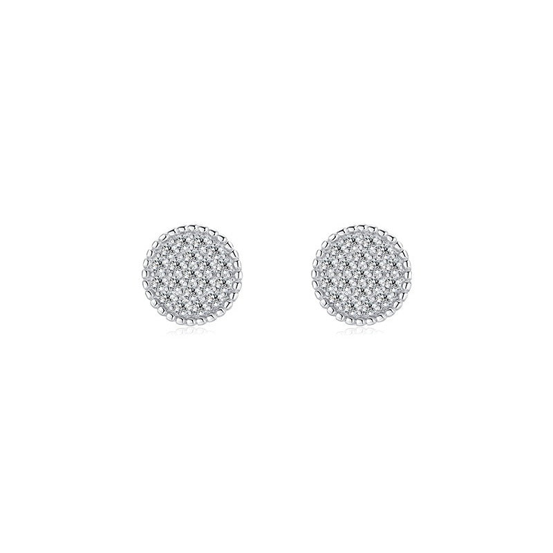 OliyaDesign High-End Stud Earrings With Full Diamond-Encrusted Heart Design.