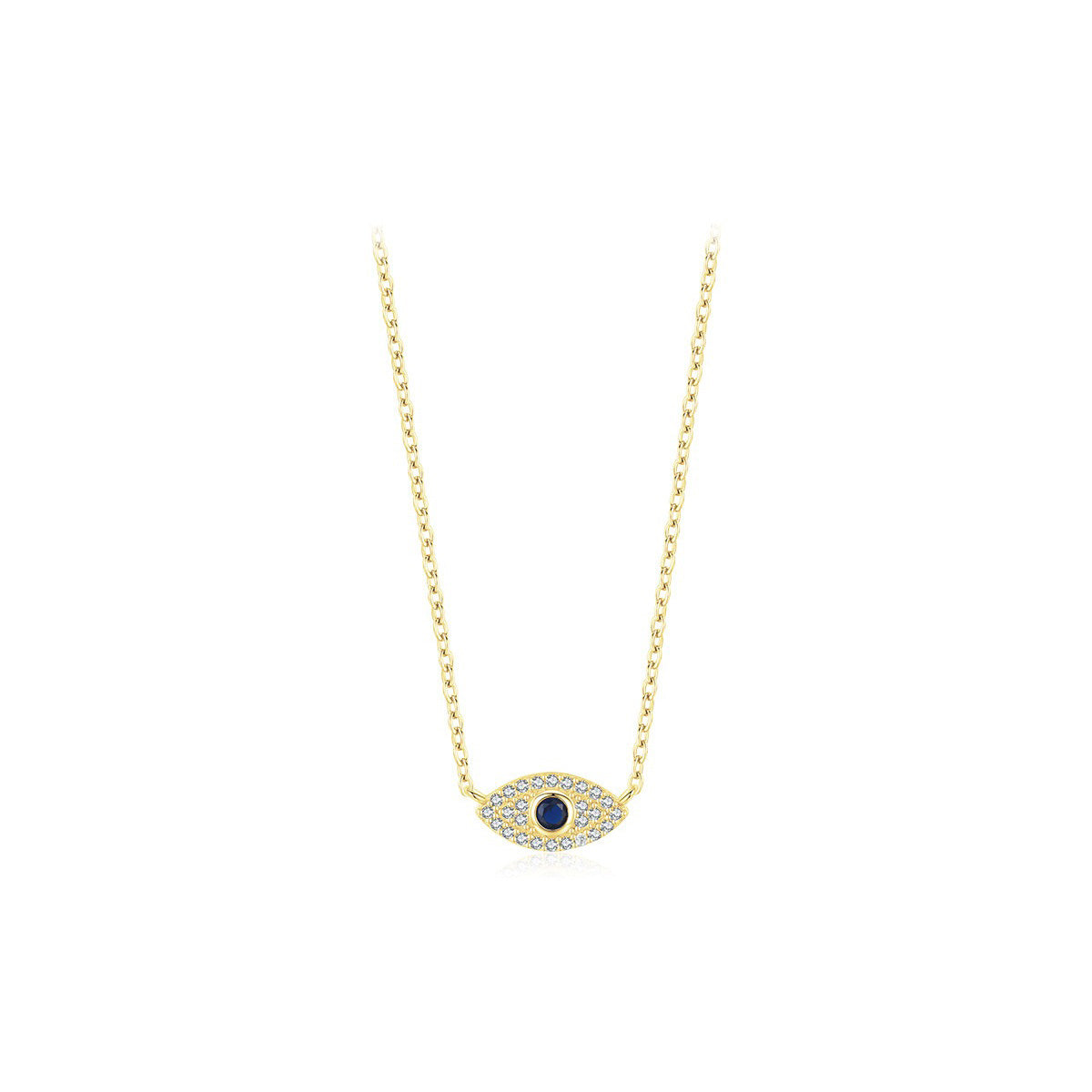 OliyaDesign S925 Sterling Silver Evil Eye Clavicle Necklace