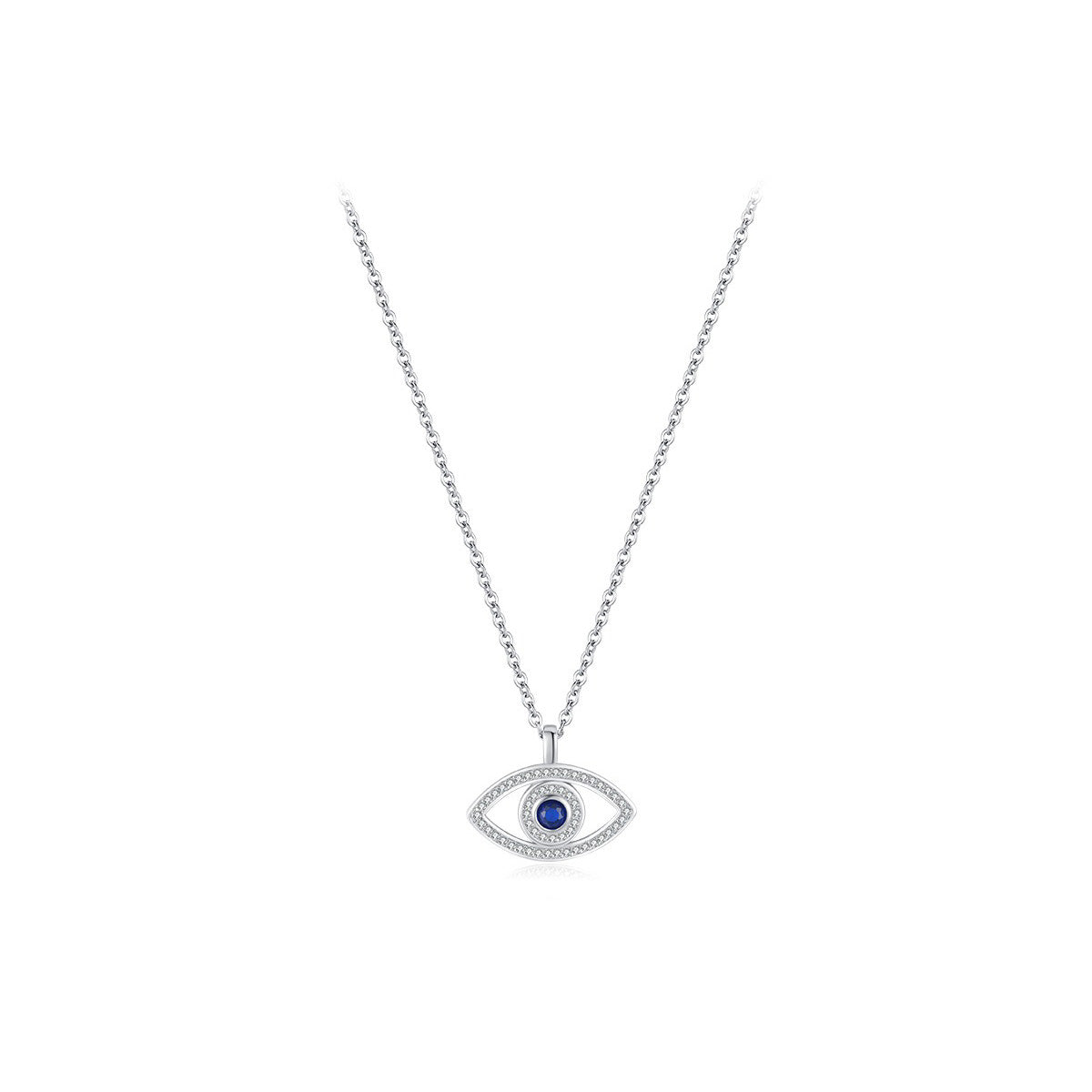 OliyaDesign S925 Sterling Silver Evil Eye Clavicle Necklace
