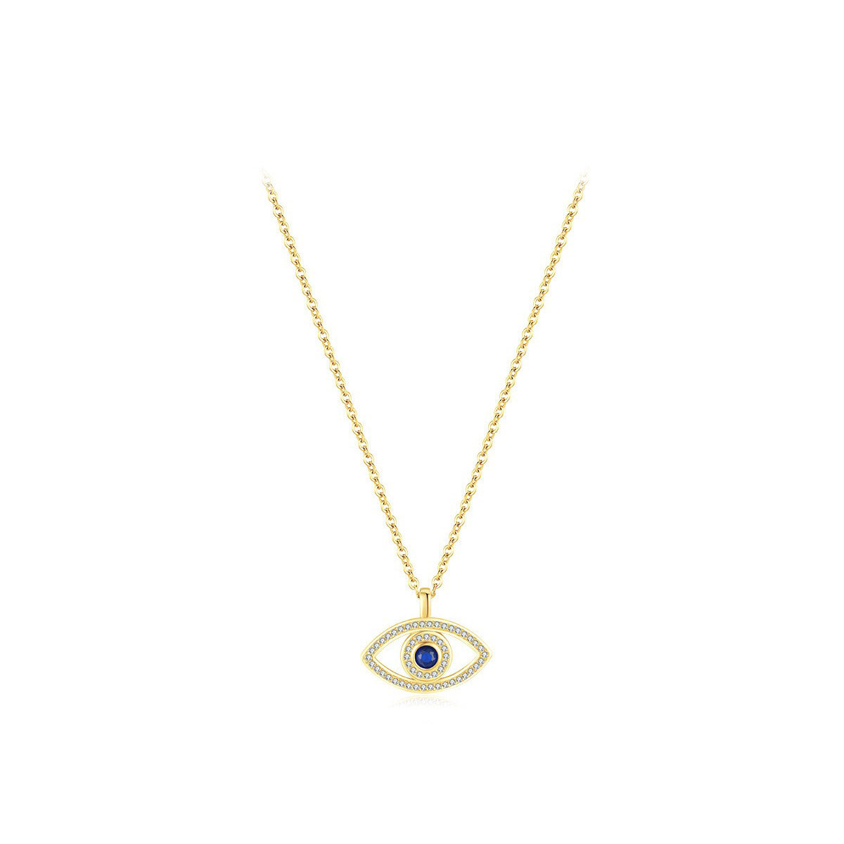 OliyaDesign S925 Sterling Silver Evil Eye Clavicle Necklace