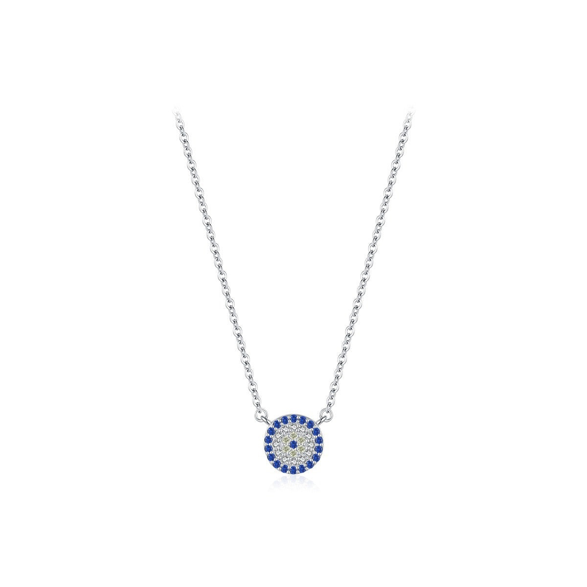 OliyaDesign S925 Sterling Silver Evil Eye Clavicle Necklace