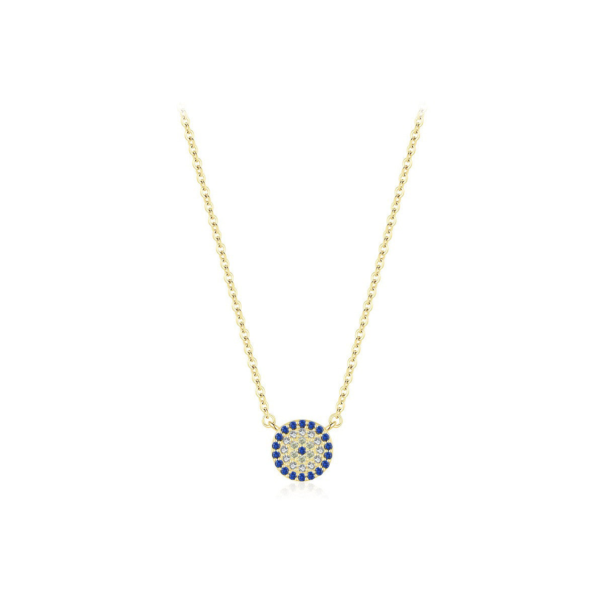 OliyaDesign S925 Sterling Silver Evil Eye Clavicle Necklace