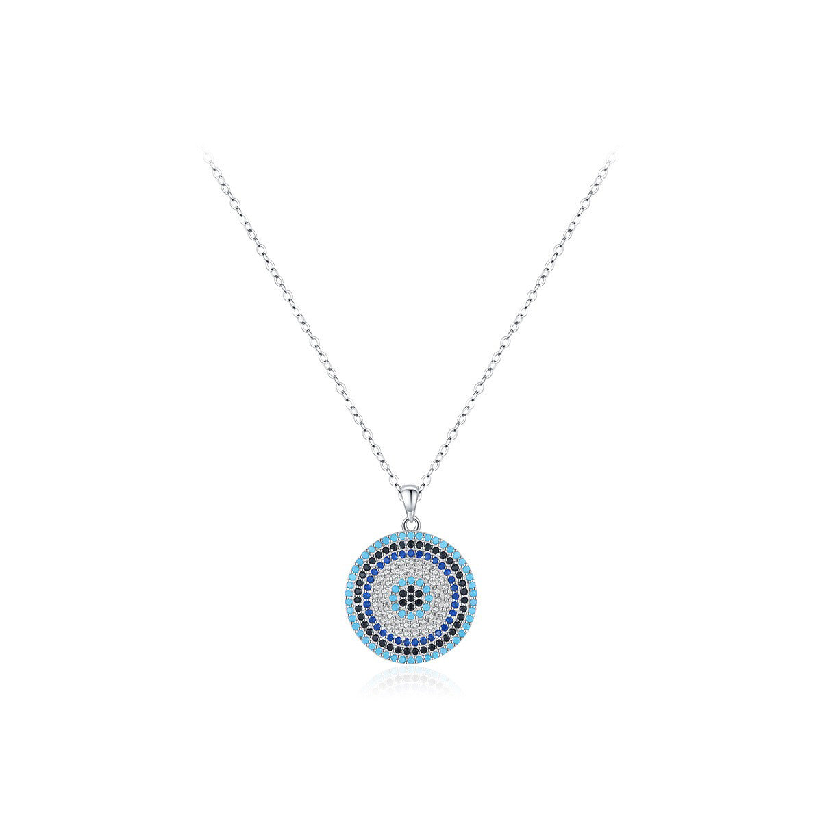 OliyaDesign S925 Sterling Silver Evil Eye Clavicle Necklace