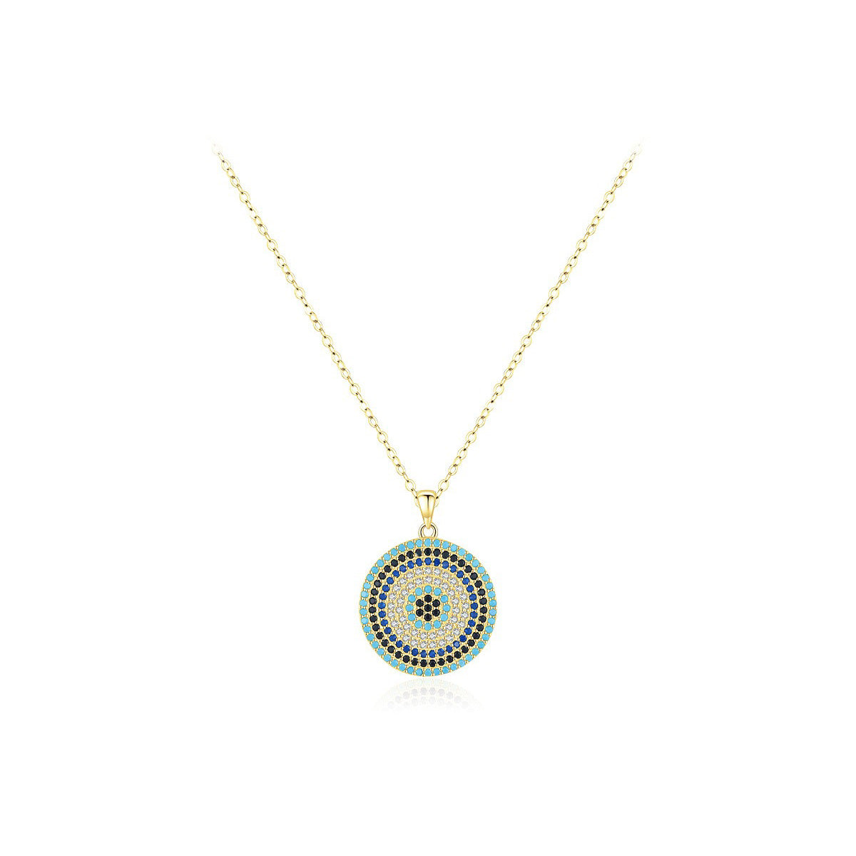 OliyaDesign S925 Sterling Silver Evil Eye Clavicle Necklace