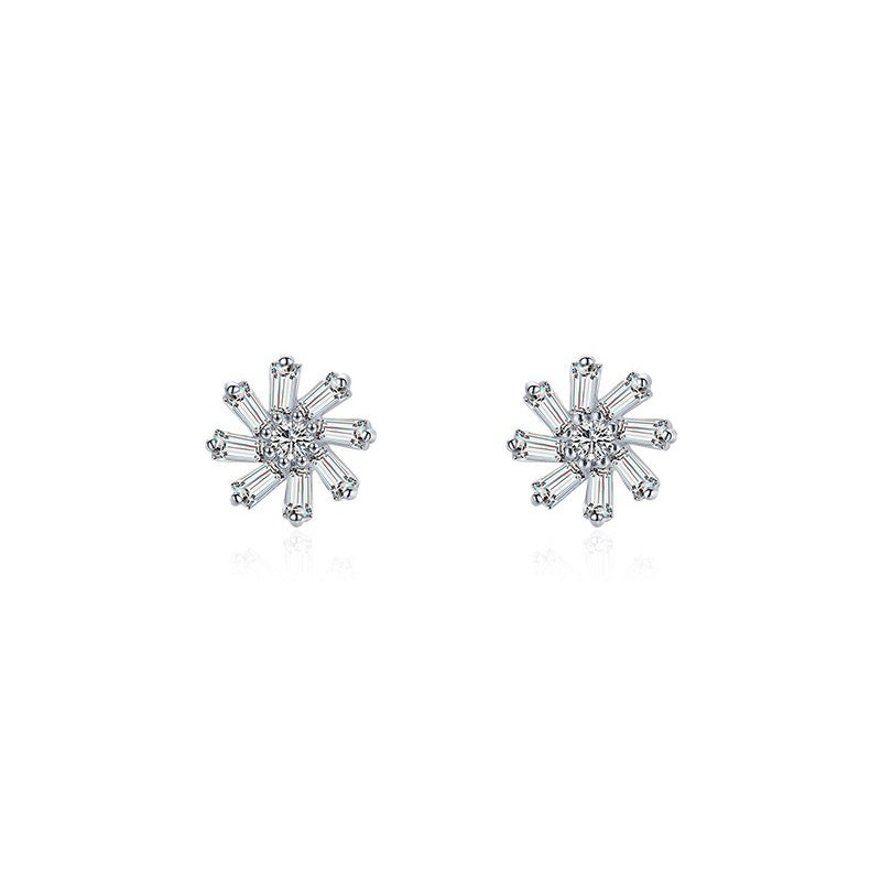 OliyaDesign High-End Stud Earrings With Full Diamond-Encrusted Heart Design.