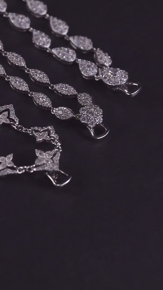 OliyaDesign New S925 Sterling Silver Full Diamond Versatile High-End Light Luxury Design Elegant Collarbone Necklace